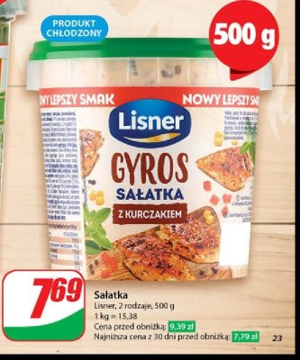 Sa艂atka z kurczakiem gyros Lisner promocja