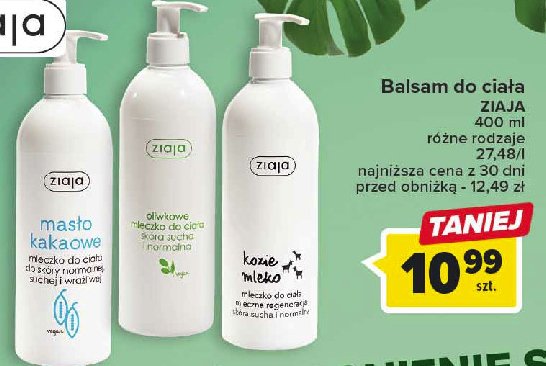 Mleczko do ciała Ziaja promocja