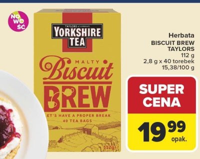Herbata YORKSHIRE TEA BISCUIT BREW TAYLORS promocja w Carrefour