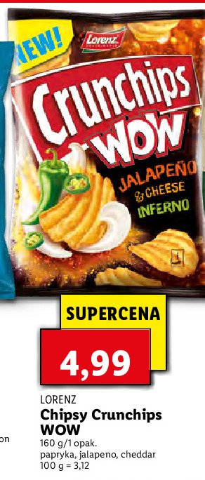 Chipsy jalapeno i ser Crunchips wow Crunchips lorenz promocja
