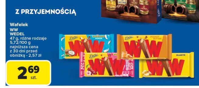 Baton peanut butter E. wedel ww promocja w Carrefour