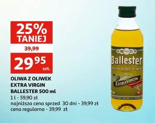 Oliwa z oliwek extra virgin BALLESTER promocja w Leclerc
