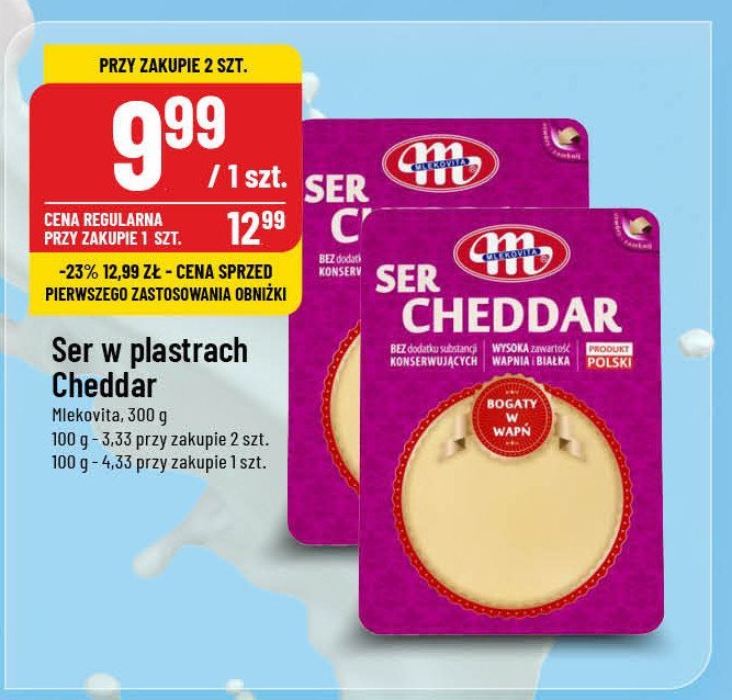 Ser cheddar plastry Mlekovita promocja