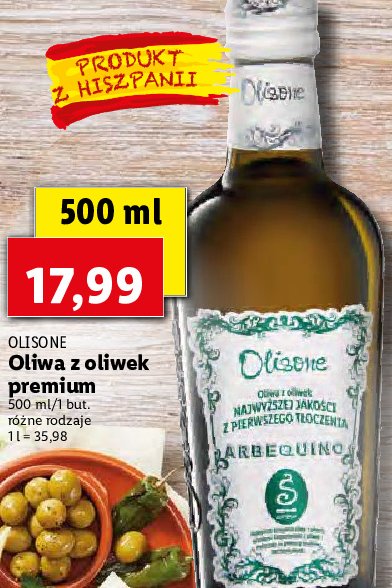 Oliwa z oliwek arbequina Olisone promocja