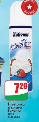 Śmietanka w sprayu Bakoma promocja w Dino