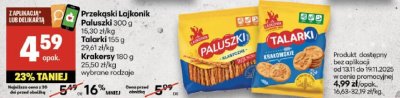 Przekąski Lajkonik Paluszki, Talarki, Krakersy wybrane rodzaje promocja w Delikatesy Centrum