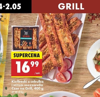 Kiełbasa z cebulką i serem mozzarella Czas na grill promocja