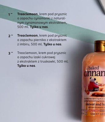 Żel do kąpieli Treaclemoon cinnamon bun, krem pod prysznic o zapachu cynamonki z naturalnym cynamonowym ekstraktem, 500 ml promocja w Rossmann