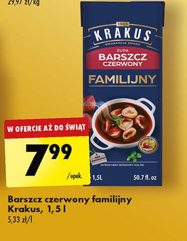 Barszcz czerwony Krakus maspex promocja w Biedronka