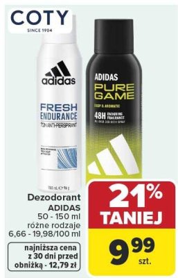 Dezodorant Adidas Fresh Endurance 72h Anti-Perspirant 150 ml promocja w Carrefour Market