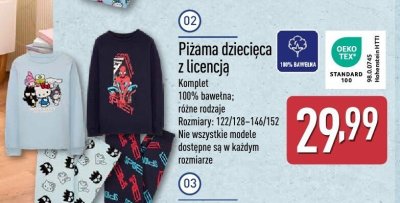 Piżama dziecięca Hello Kitty z licencją promocja w Aldi