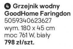 Grzejnik wodny GoodHome Faringdon biały promocja w Castorama