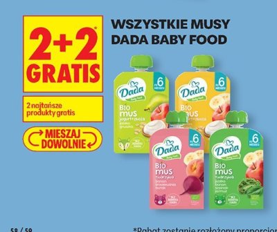 Wszystkie musy Baby Food 2+2 GRATIS promocja w Biedronka