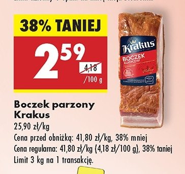 Boczek klasyczny wędzony Krakus animex promocja w Biedronka