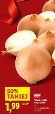 Cebula polska żółta luzem promocja w Lidl