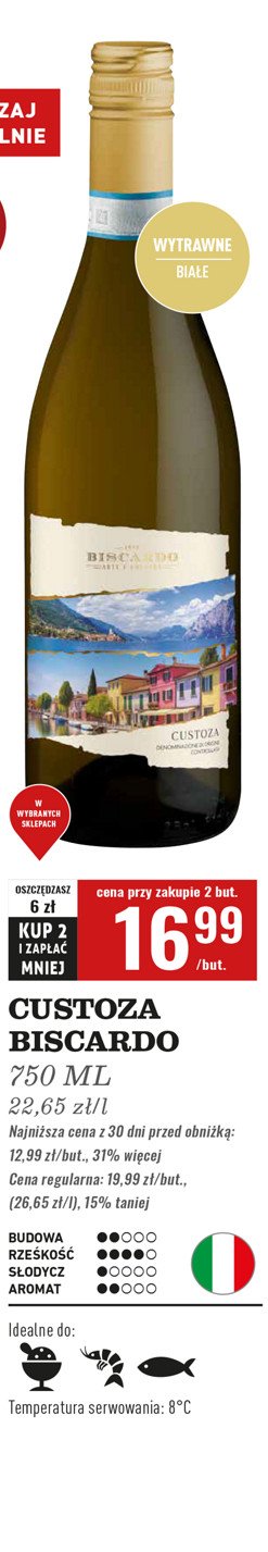 Wino wytrawne Biscardo custoza promocja