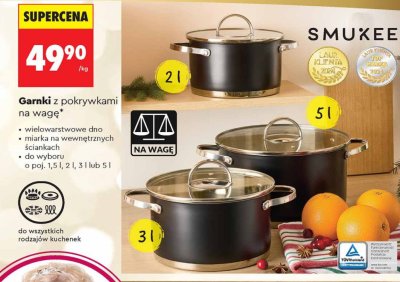 Garnki z pokrywkami na wagę  promocja w Biedronka