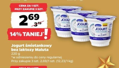 Jogurt śmietankowy bez laktozy  promocja w Netto
