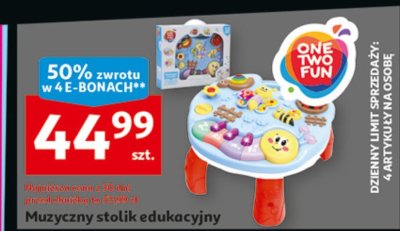 Muzyczny stolik edukacyjny promocja w Auchan
