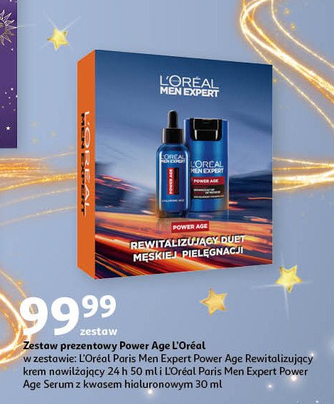 Zestaw w pudełku: krem 50 ml + serum 30 ml L'oreal men expert zestaw promocja w Auchan