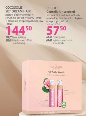 Zestaw COCOSOLIS SET DREAM HAIR do włosów: serum na porost włosów 110 ml + olejek do zniszczonych włosów 110 ml promocja w Hebe