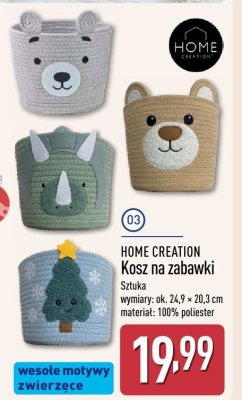 Kosz na zabawki HOME CREATION promocja w Aldi