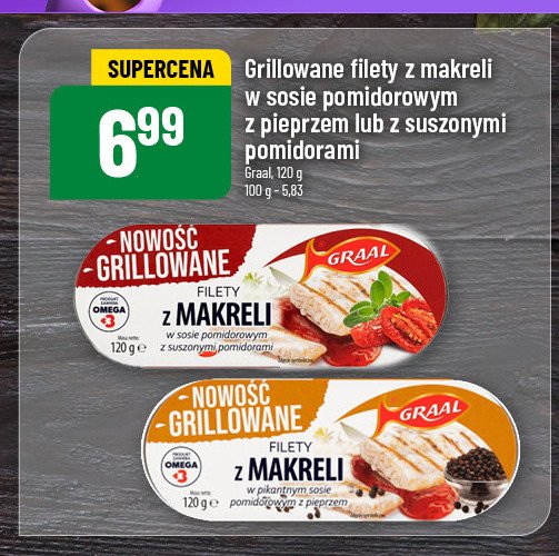 Grillowane filety z makreli w sosie pomidorowym z suszonymi pomidorami Graal promocja w POLOmarket