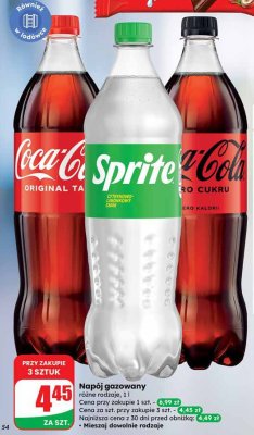 Napój gazowany Coca-Cola różne rodzaje promocja w Dino