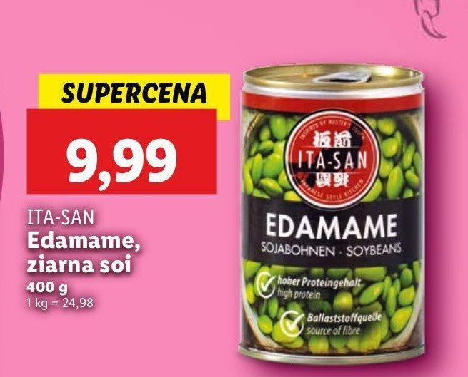 Edamame ziarna soi Ita-san promocja w Lidl