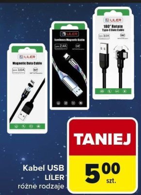 Kabel USB, różne rodzaje Liler promocja w Carrefour