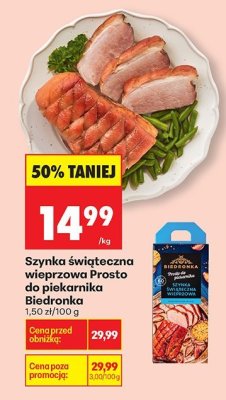 Szynka świąteczna marznowa Prosto do piekarnika  promocja w Biedronka