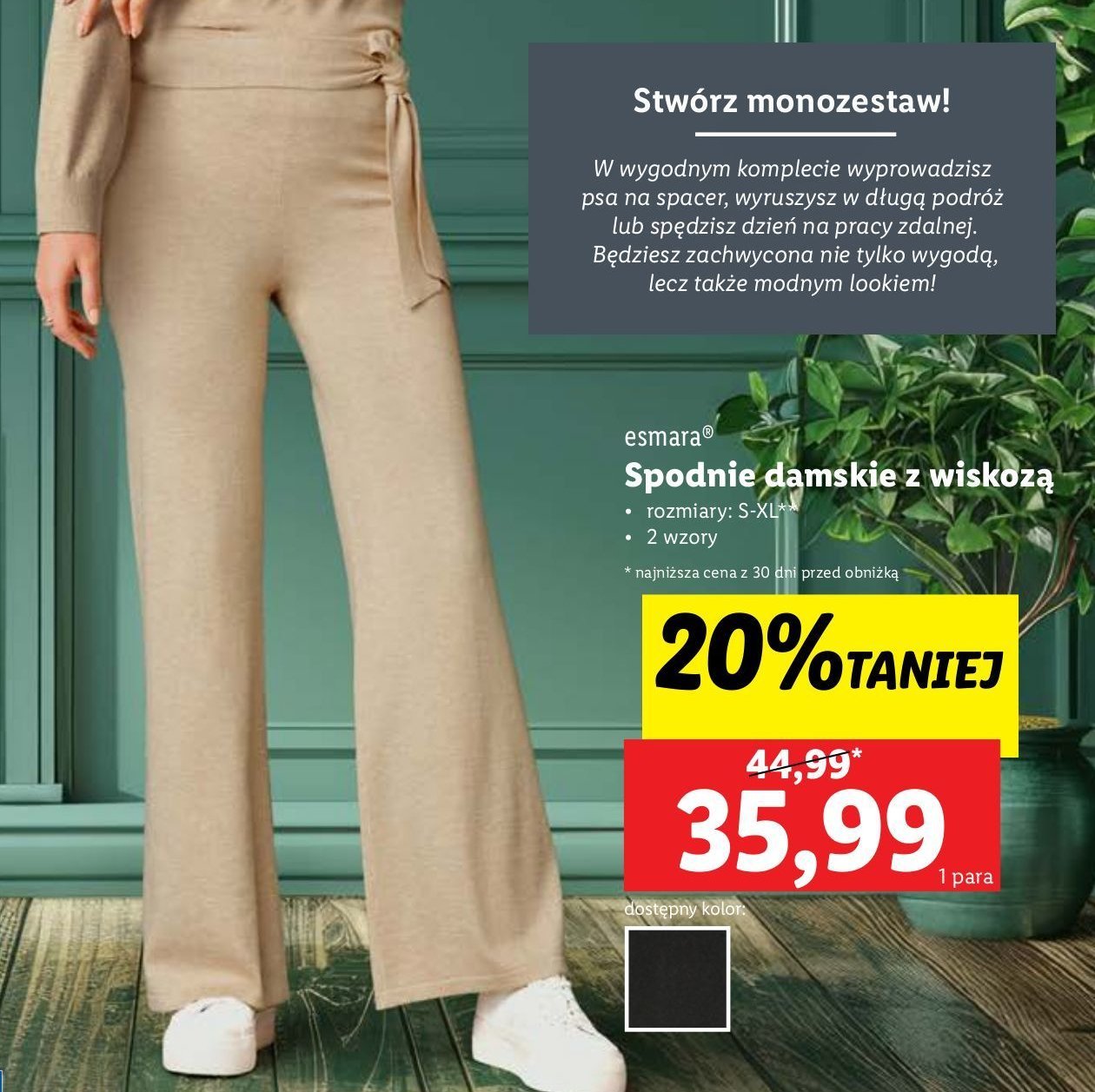 Spodnie damskie z wiskozą s-xl Esmara promocja