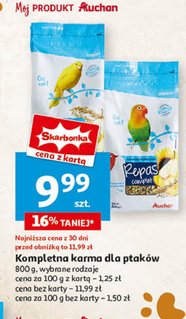 Karma dla ptaków egzotycznych Auchan promocja