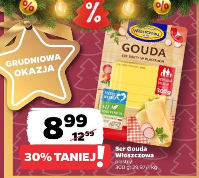 Ser Gouda Włoszczowa plastry promocja w Netto