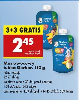 Mus dla dzieci jungle fruits Gerber junior promocja