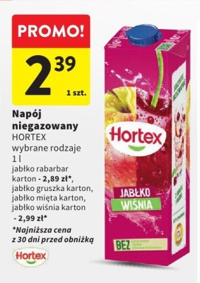 Napój niegazowany HORTEX jabłko wiśnia karton promocja w Intermarche