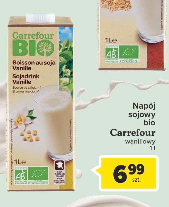 Napój sojowy wanliowy Carrefour bio promocja