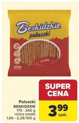 Paluszki BESKIDZKIE różne smaki promocja w Carrefour Market