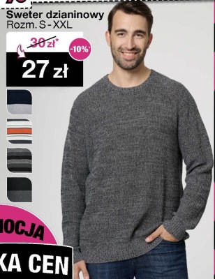 Sweter dzianinowy męski promocja w Woolworth