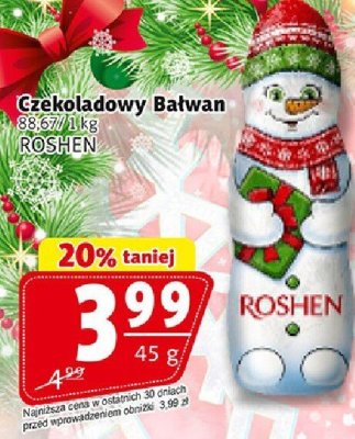 Czekoladowy Bałwan ROSHEN promocja w Prim Market