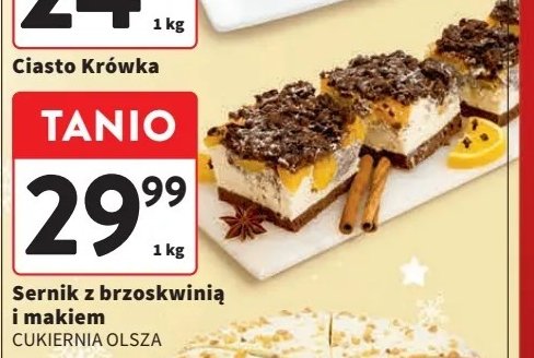 Sernik z brzoskwinią i makiem Olsza promocja