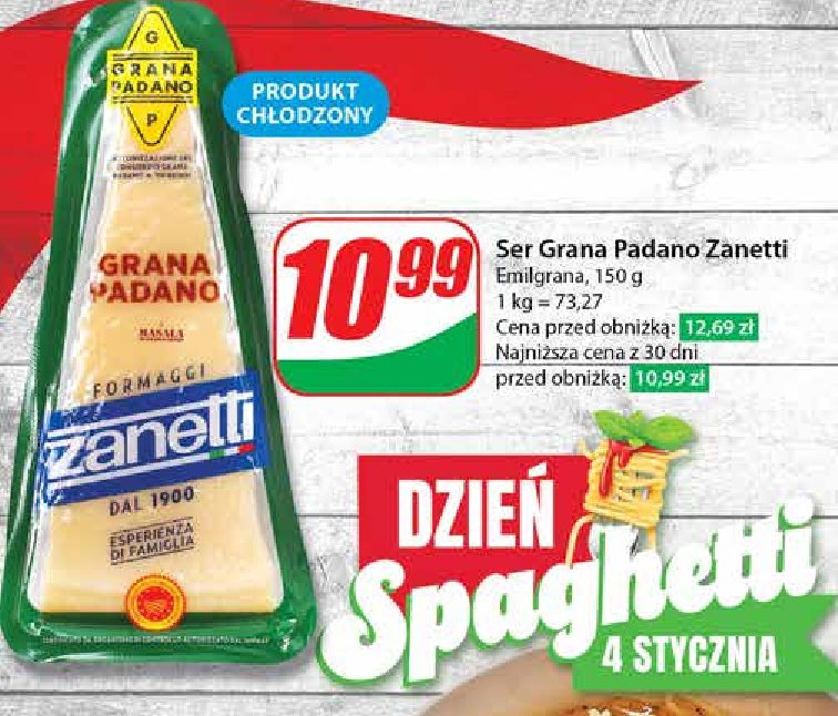 Ser grana padano ZANETTI promocja w Dino