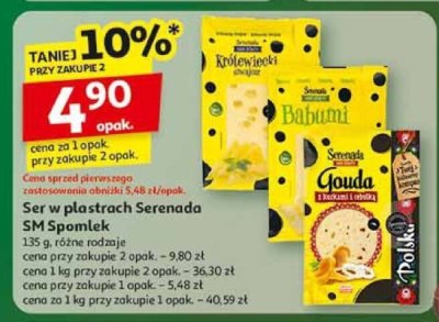 Ser w plastrach Serenada SM Spomlek różne rodzaje promocja w Auchan