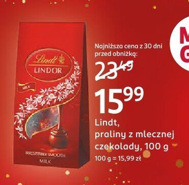 Czekolada Lindt, praliny z mlecznej czekolady, 100 g promocja w Rossmann