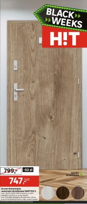 Drzwi drewniane wewnątrzklatkowe SANTOS II promocja w Leroy Merlin