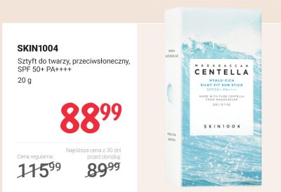 Sztyft do twarzy SKIN1004 przeciwsłoneczny, SPF 50+ PA++++ promocja w Rossmann