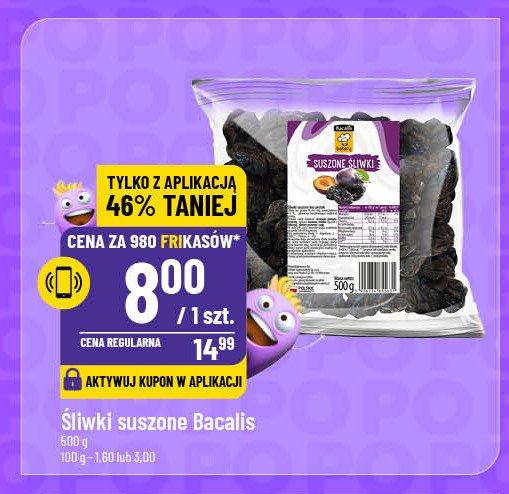 Śliwki suszone Bacalis promocja w POLOmarket