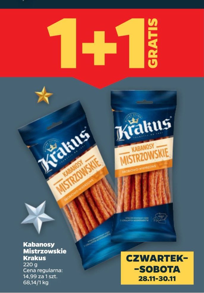 Kabanosy mistrzowskie Krakus animex promocja w Netto