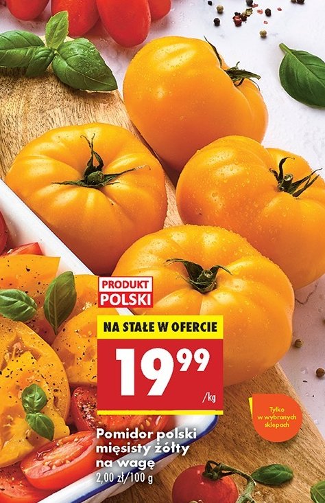 Pomidory żółte mięsiste polska promocja w Biedronka
