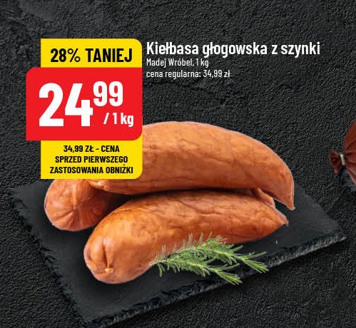 Kiełbasa głogowska z szynki Madej & wróbel promocja w POLOmarket